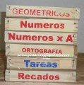 sellos geométricos, números, número x A, ortografía, tareas y recados